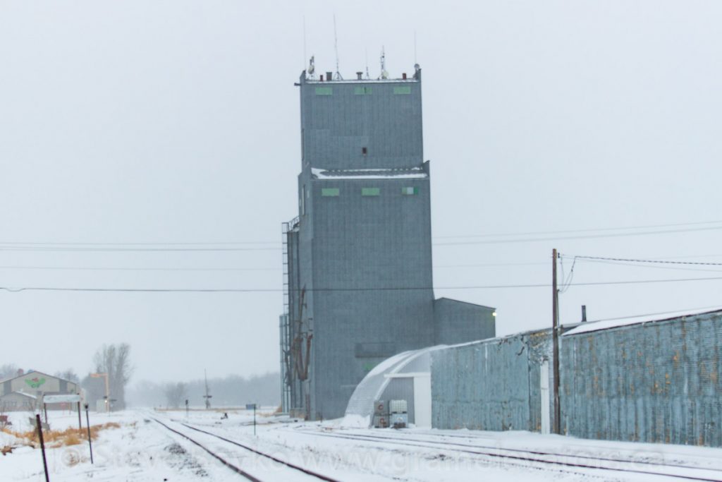 Grain elevator in Manvel, North Dakota, Feb 2015. Contributed by Steve Boyko.