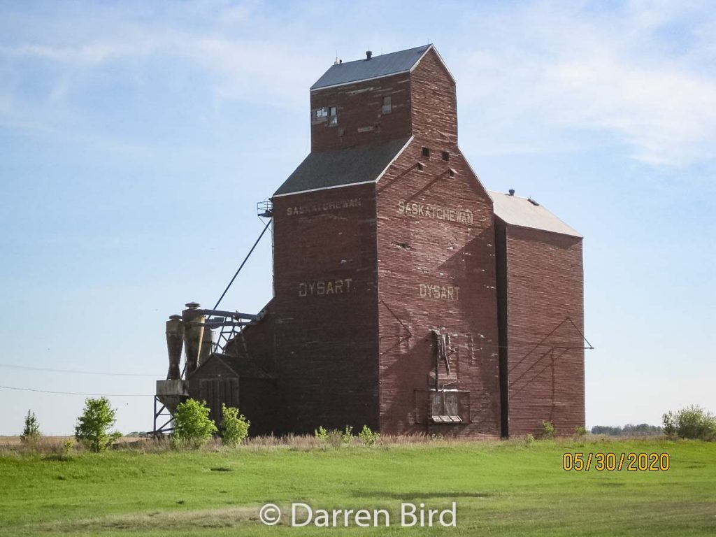 Grain elevator in Dysart, SK, May 2020. Contributed by Darren Bird.