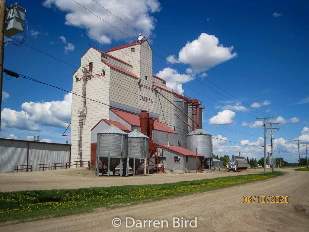 Ex Saskatchewan Wheat Pool grain elevator in Leask, SK, June 2020. Contributed by Darren Bird.