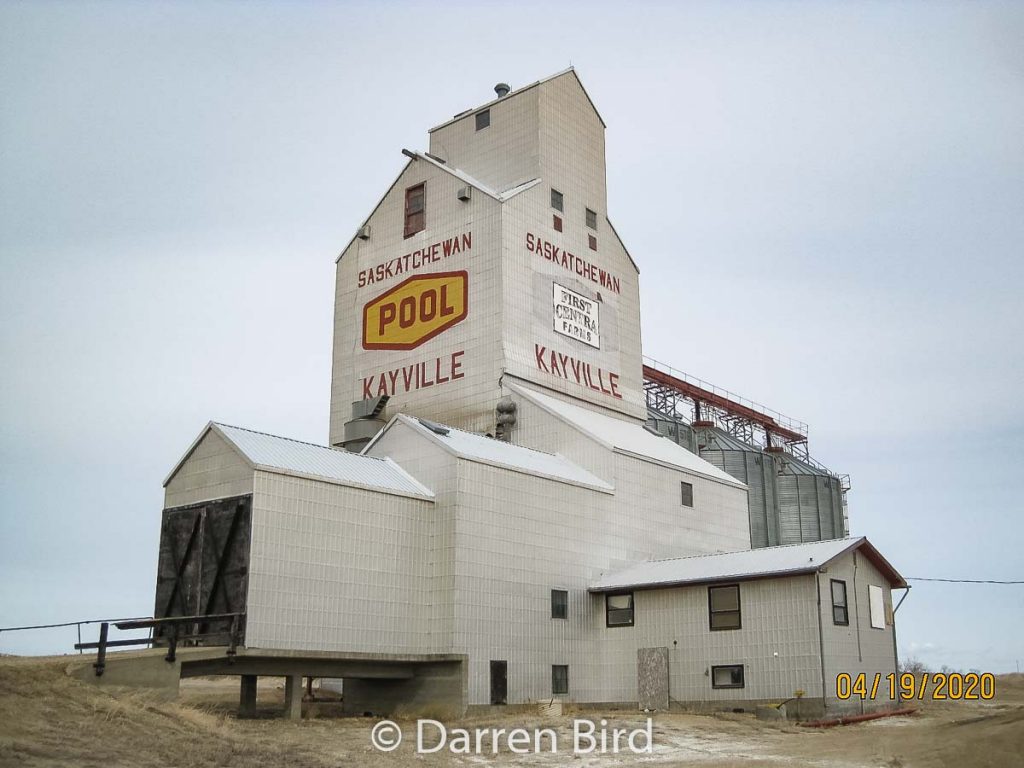 The grain elevator in Kayville, SK, Apr 2020. Contributed by Darren Bird.