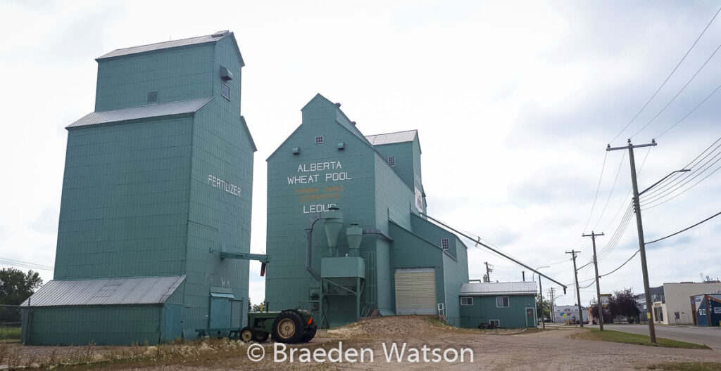 Grain and fertilizer elevators in Leduc, AB, Aug 2020. Contributed by Braeden Watson.