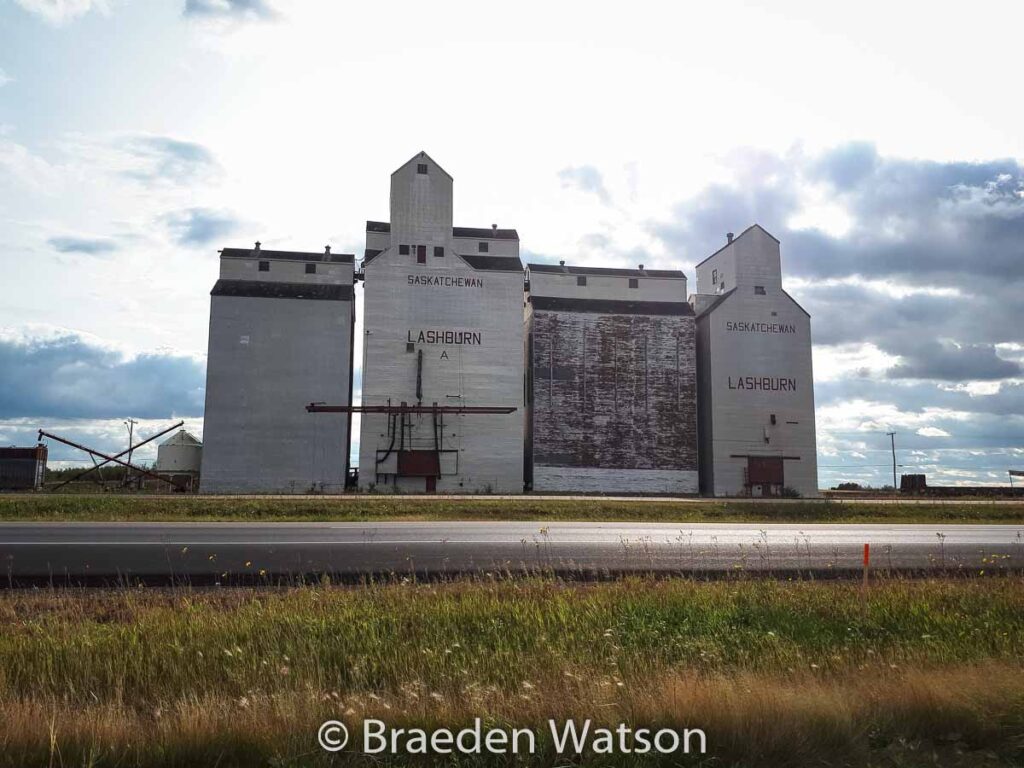 Lashburn A grain elevator, Sep 2020. Contributed by Braeden Watson.