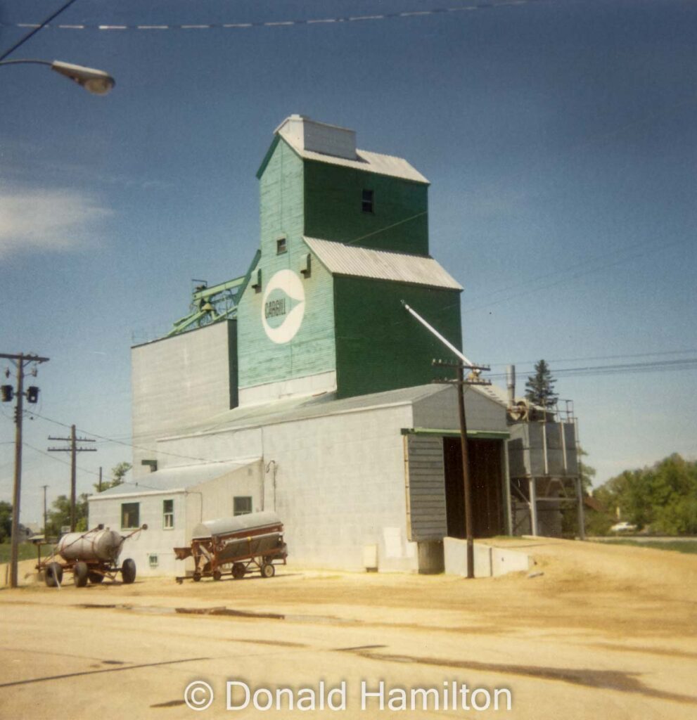 The Cargill grain elevator in Sydney, MB, April 1991. Copyright by Donald Hamilton.