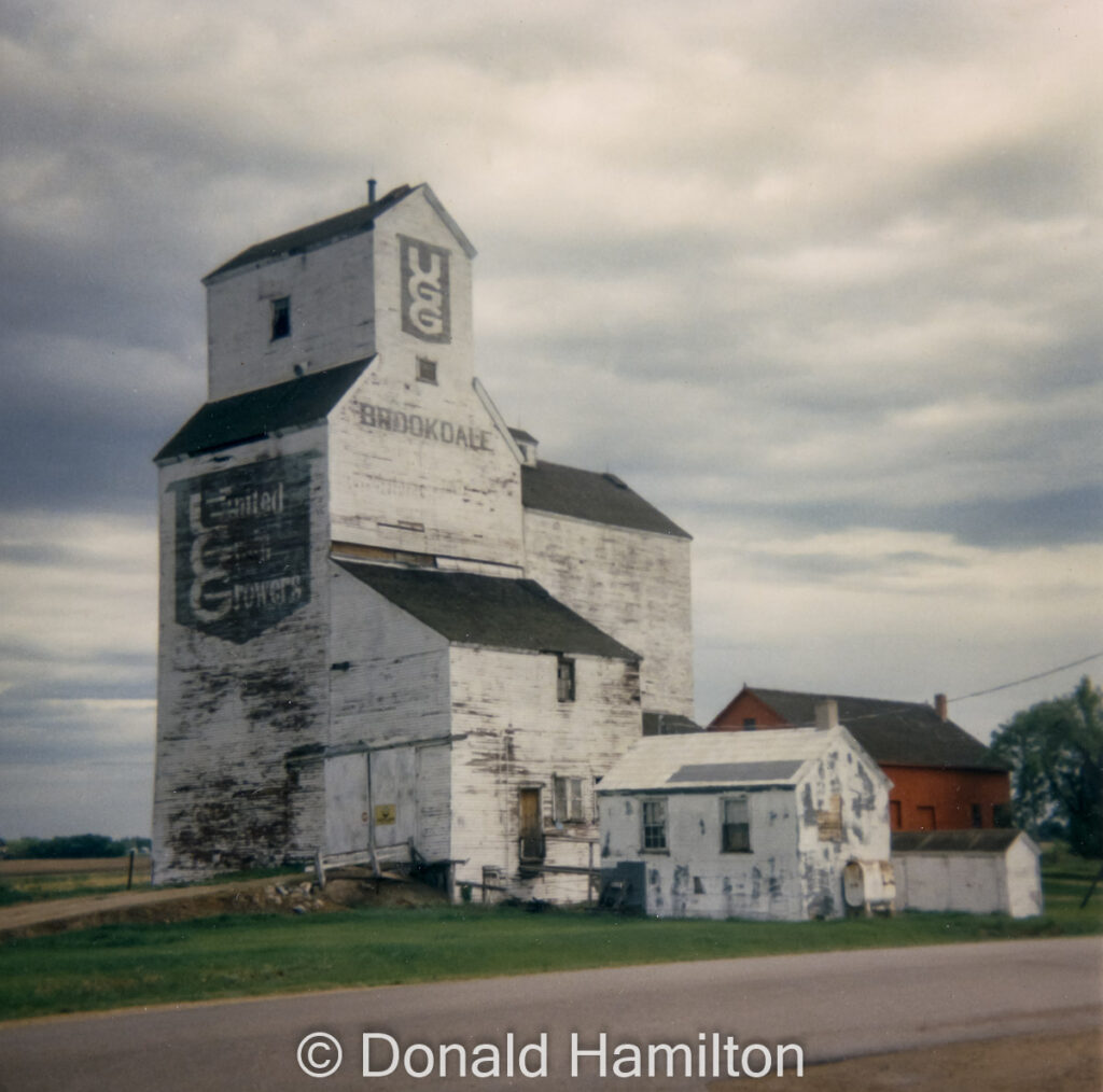 UGG grain elevator in Brookdale, MB, April 1991. Copyright by Donald Hamilton.