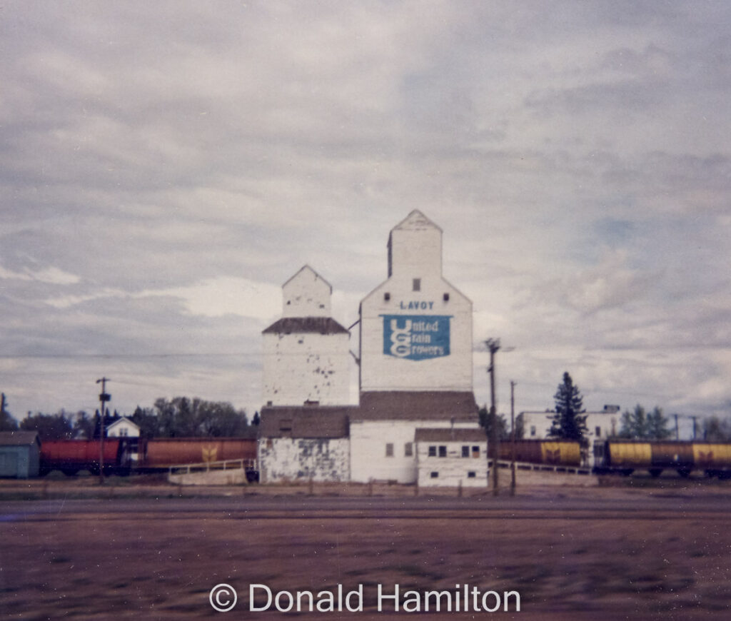 UGG grain elevator in Lavoy, AB, date unknown. Contributed by Donald Hamilton.