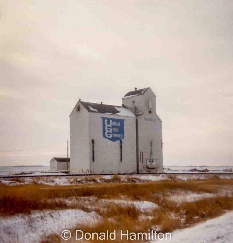 Rignold grain elevator, December 1990. Copyright by Donald Hamilton.