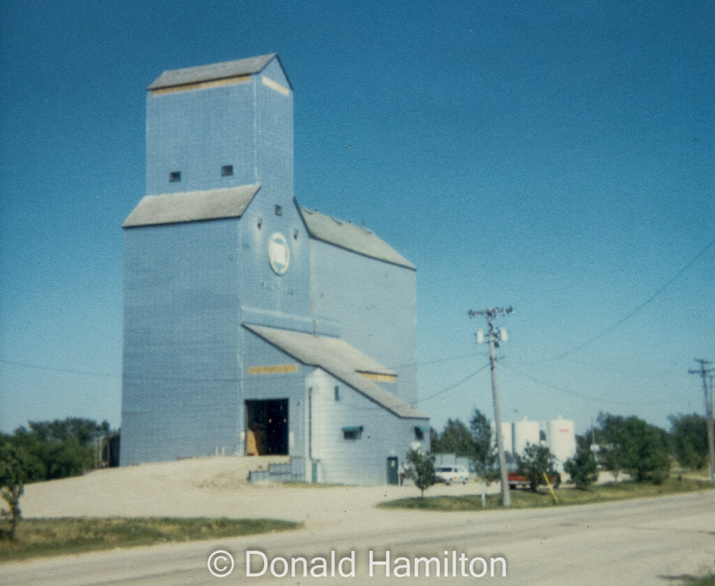 Sandy Lake grain elevator, 1989. Copyright by Donald Hamilton.