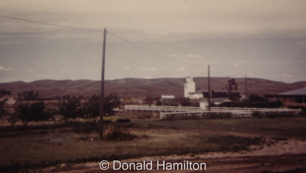 Grain elevators in Walsh, AB, June 1972. Copyright by Donald Hamilton.