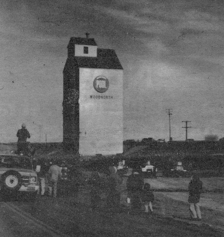 Woodnorth grain elevator being moved to Cromer. Donald Bloomfield Hamilton collection