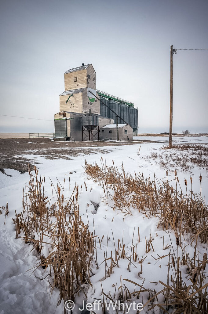 Grain elevator in Chancellor, AB, 2020. Contributed by Jeff Whyte.