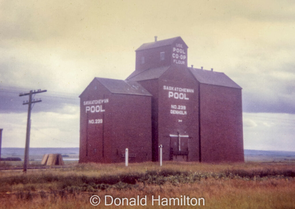 Denholm, SK grain elevator, July 1972. Copyright by Donald Hamilton.