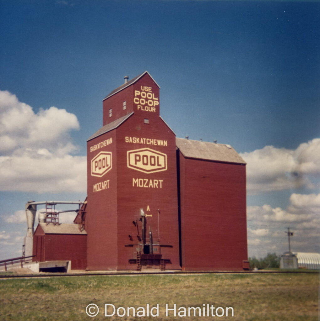 Mozart, SK "A" grain elevator, 1990. Copyright by Donald Hamilton.