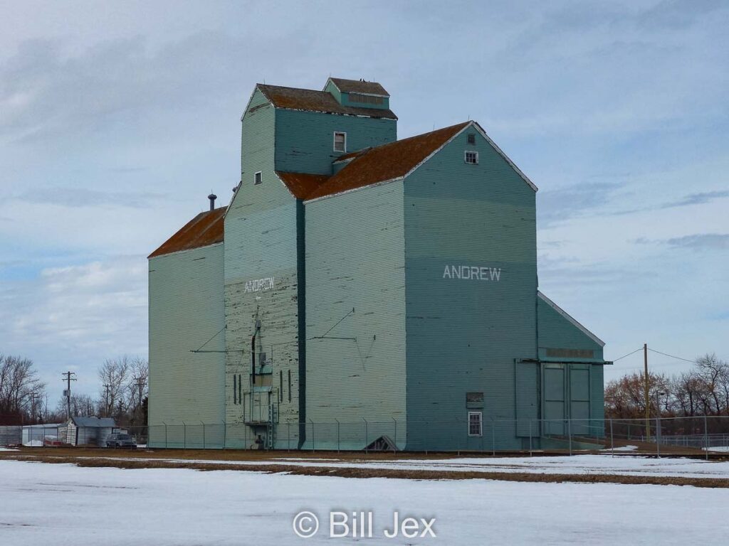 Andrew, AB grain elevator, March 2014. Contributed by Bill Jex.