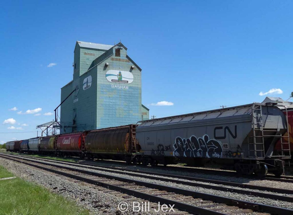 Grain elevator in Bashaw, AB, May 2013. Contributed by Bill Jex.