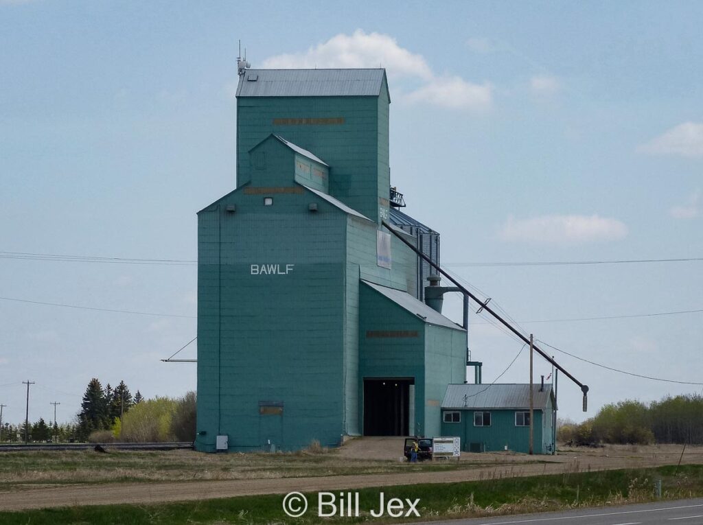 Bawlf, AB grain elevator in May 2013. Contributed by Bill Jex.