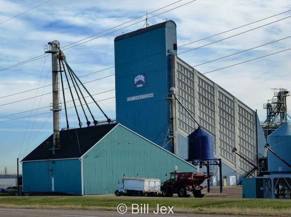 Sime Farms Buffalo grain elevator, Fort Saskatchewan, AB, Oct 2013. Contributed by Bill Jex.