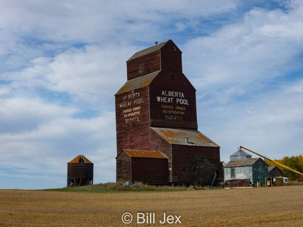 Warwick, AB grain elevator, Oct 2014. Contributed by Bill Jex.