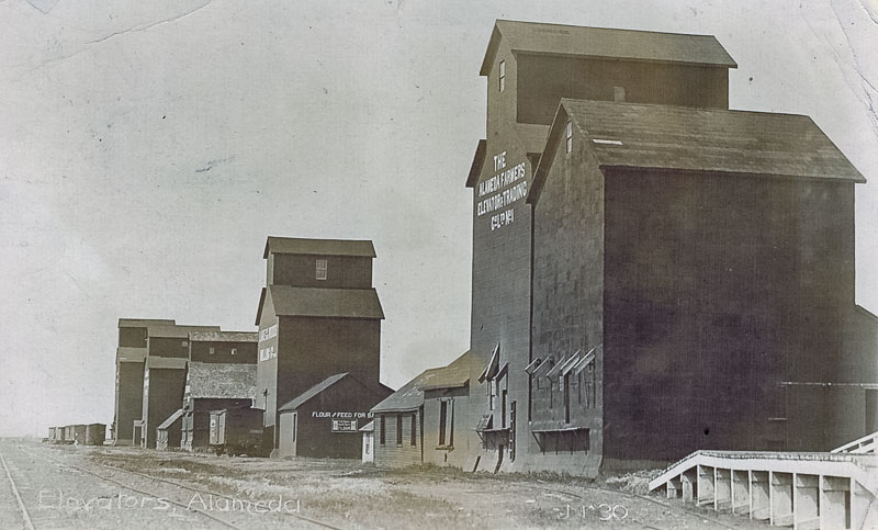 Grain elevators in Alameda, SK, April 1912