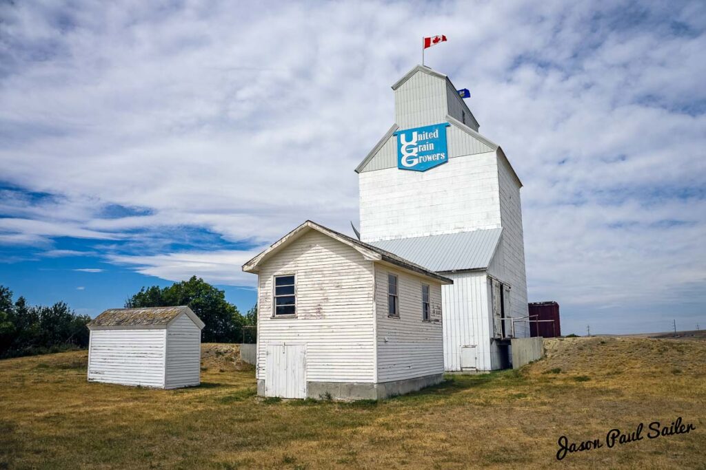 Ex UGG grain elevator in Brocket, AB, Aug 2017. Contributed by Jason Paul Sailer.