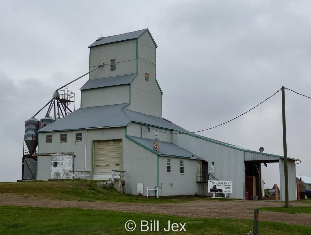 Carmangay, AB seed cleaning elevator, May 2013. Contributed by Bill Jex.