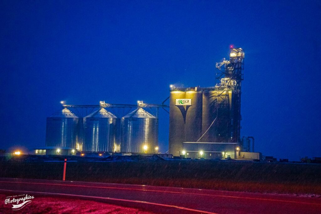 Carmangay G3 grain elevator, Jan 2020. Contributed by Jason Paul Sailer.