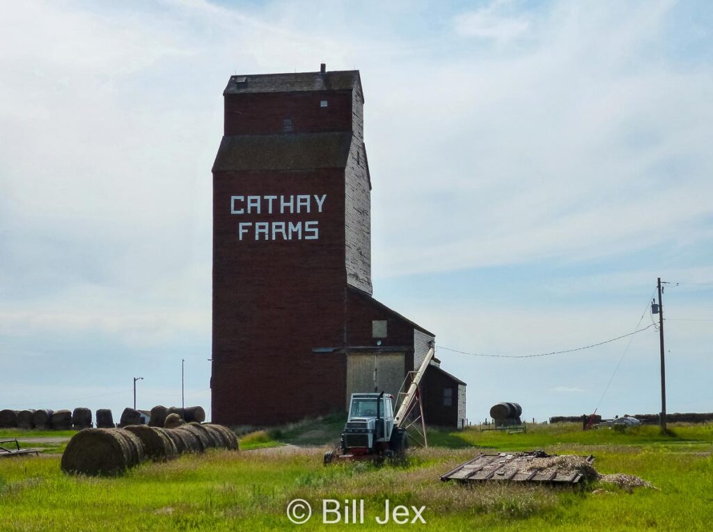 Cathay Farms grain elevator, July 2014. Contributed by Bill Jex.