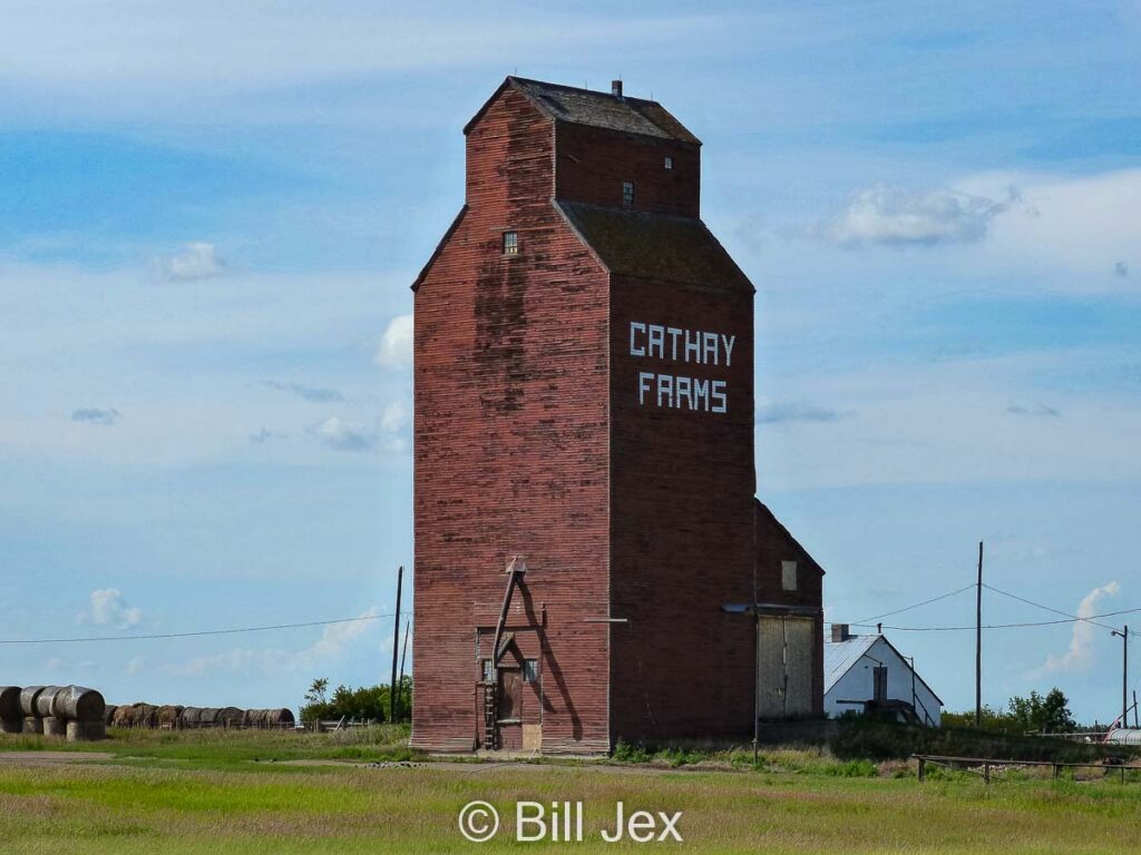 Cathay Farms grain elevator, July 2014. Contributed by Bill Jex.