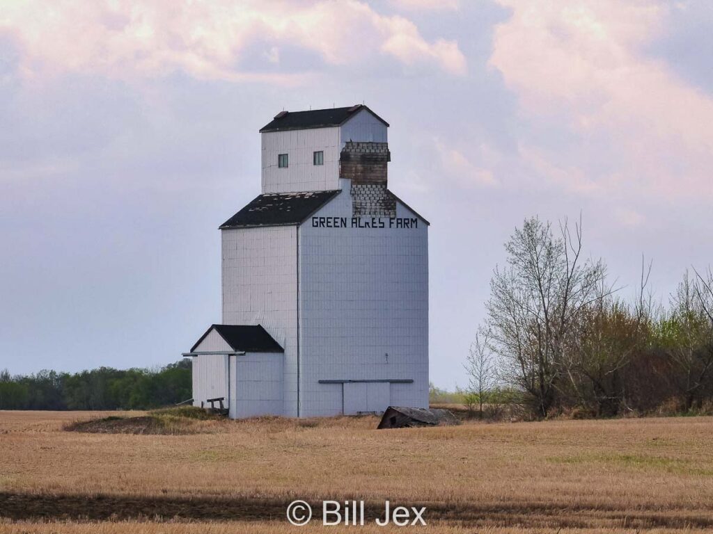 Green Acres Farm grain elevator, May 2013. Contributed by Bill Jex.
