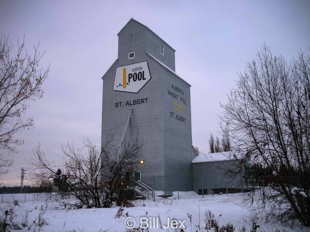 Grain elevator in St. Albert, AB, Nov 2012. Contributed by Bill Jex.