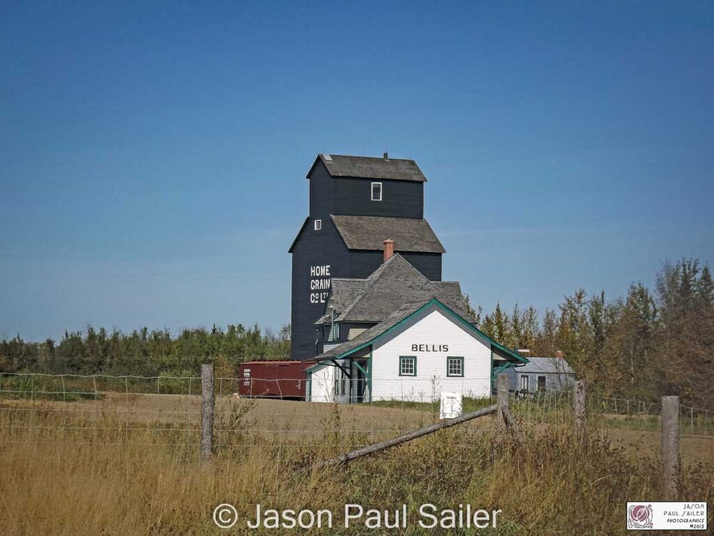 Ukrainian Village grain elevator and station, Sep 2013. Contributed by Jason Paul Sailer.