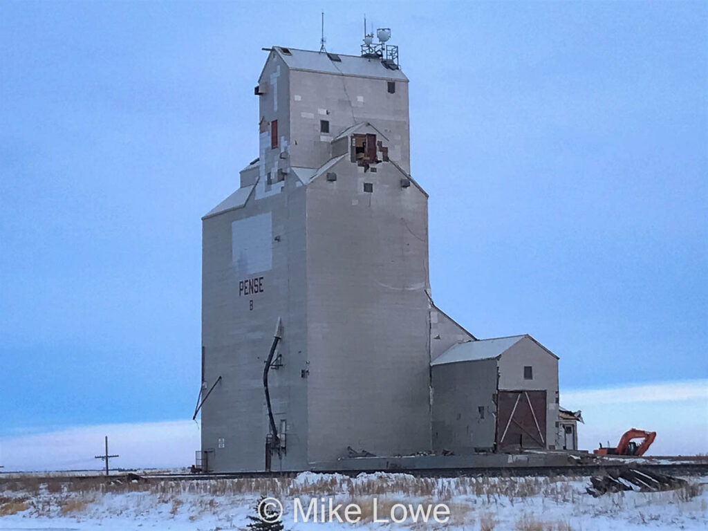 Damaged grain elevator in Pense, SK, Feb 2021. Contributed by Mike Lowe.