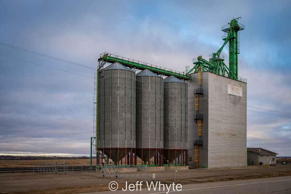 Canada Malting grain elevator in Niobe, AB, April 2021. Contributed by Jeff Whyte.