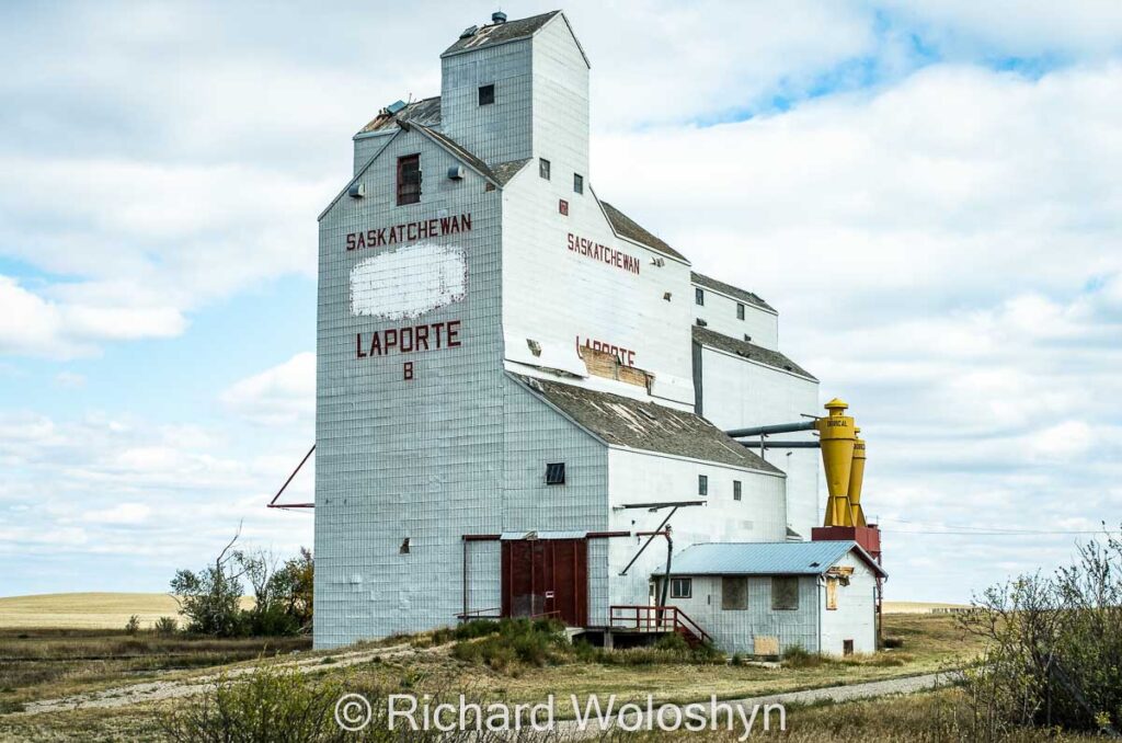 Laporte "B" grain elevator, Sep 2014. Contributed by Richard Woloshyn.