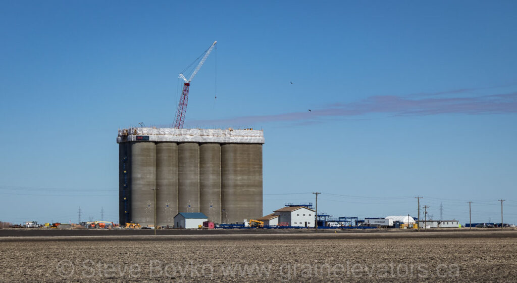 New Rosser grain elevator under construction, May 2021. Contributed by Steve Boyko.