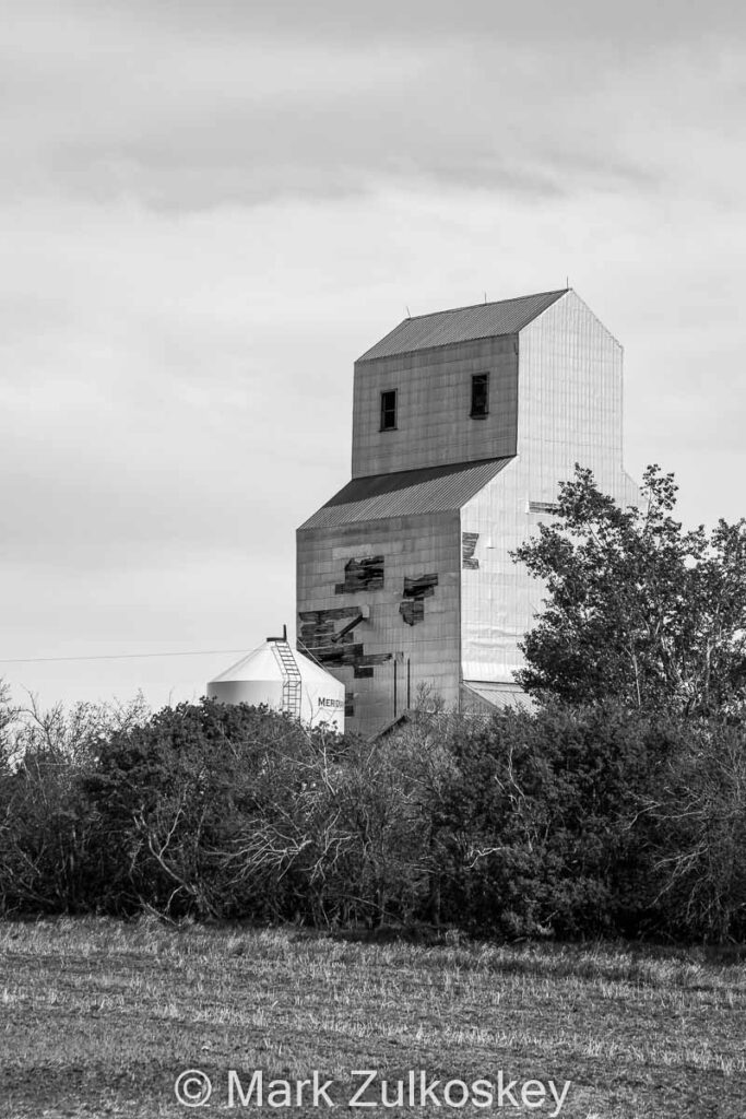 South Fork grain elevator, now near Dollard, SK. Contributed by Mark Zulkoskey.