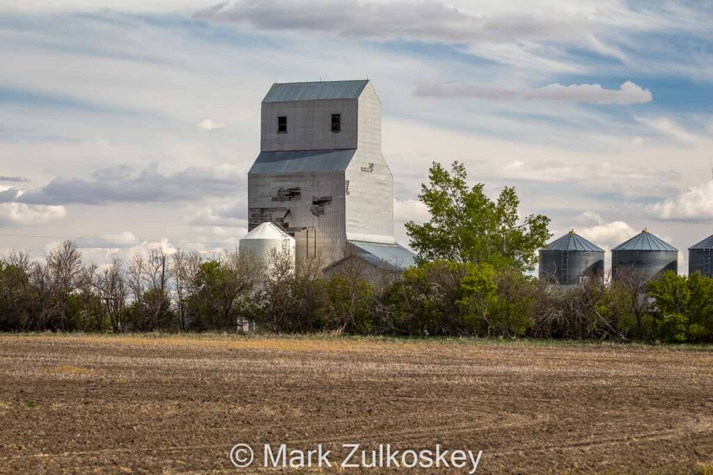 South Fork grain elevator, now near Dollard, SK. Contributed by Mark Zulkoskey.