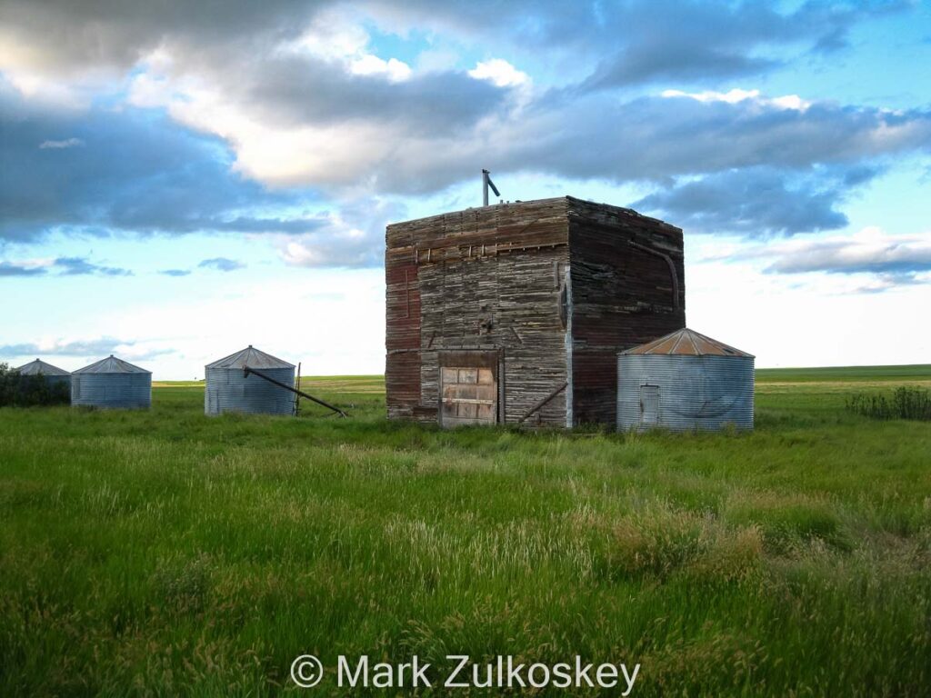 Portion of grain elevator near Stonehenge, SK, 2010. Contributed by Mark Zulkoskey. 