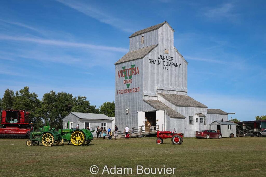 Grain elevator and tractors