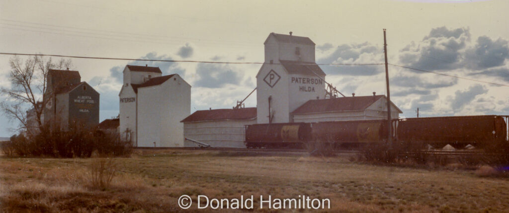 Three grain elevator in Hilda, Alberta