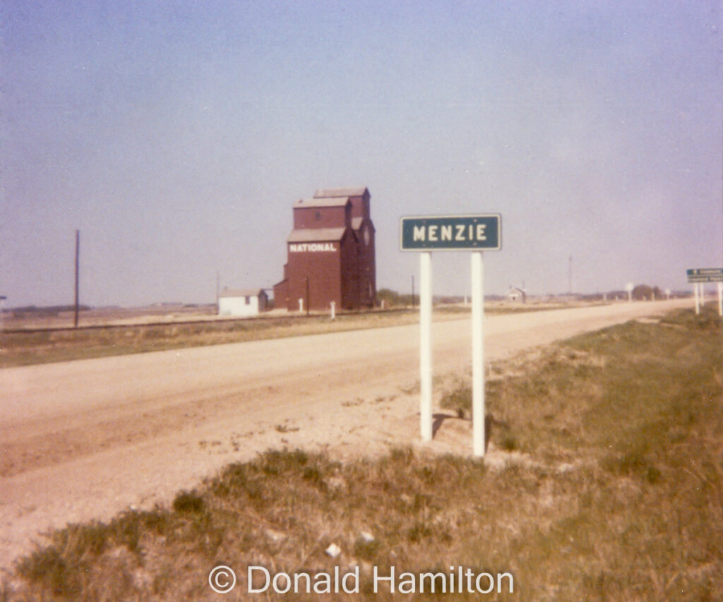 Wooden grain elevators at Menzie Manitoba