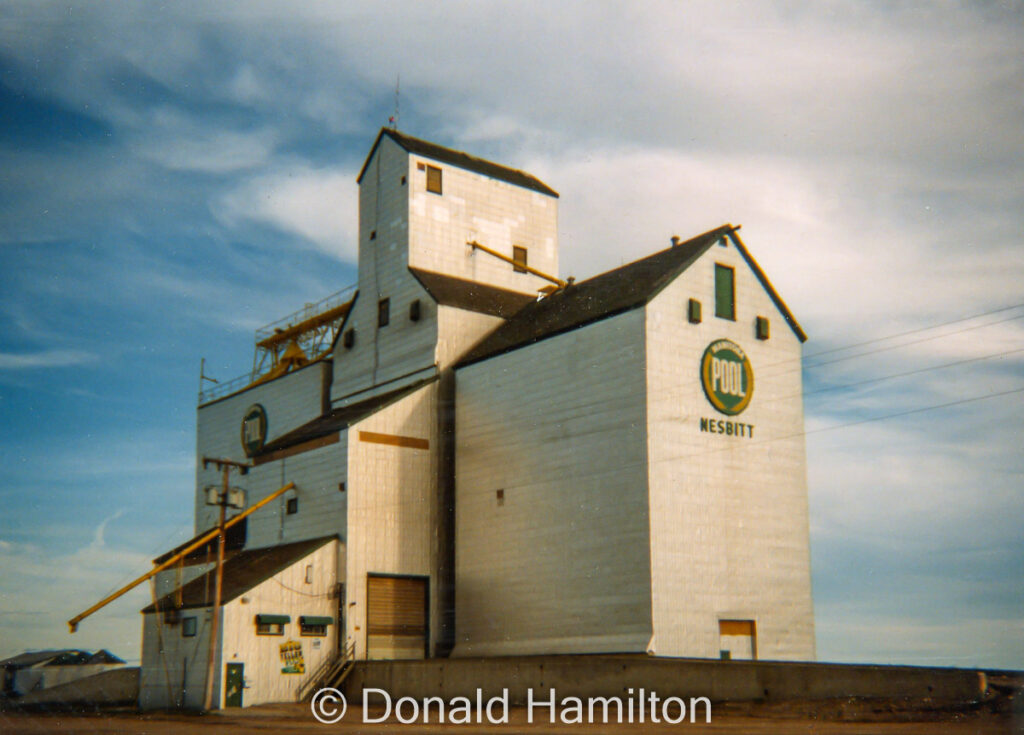 Manitoba Pool grain elevator in Nesbitt, Manitoba