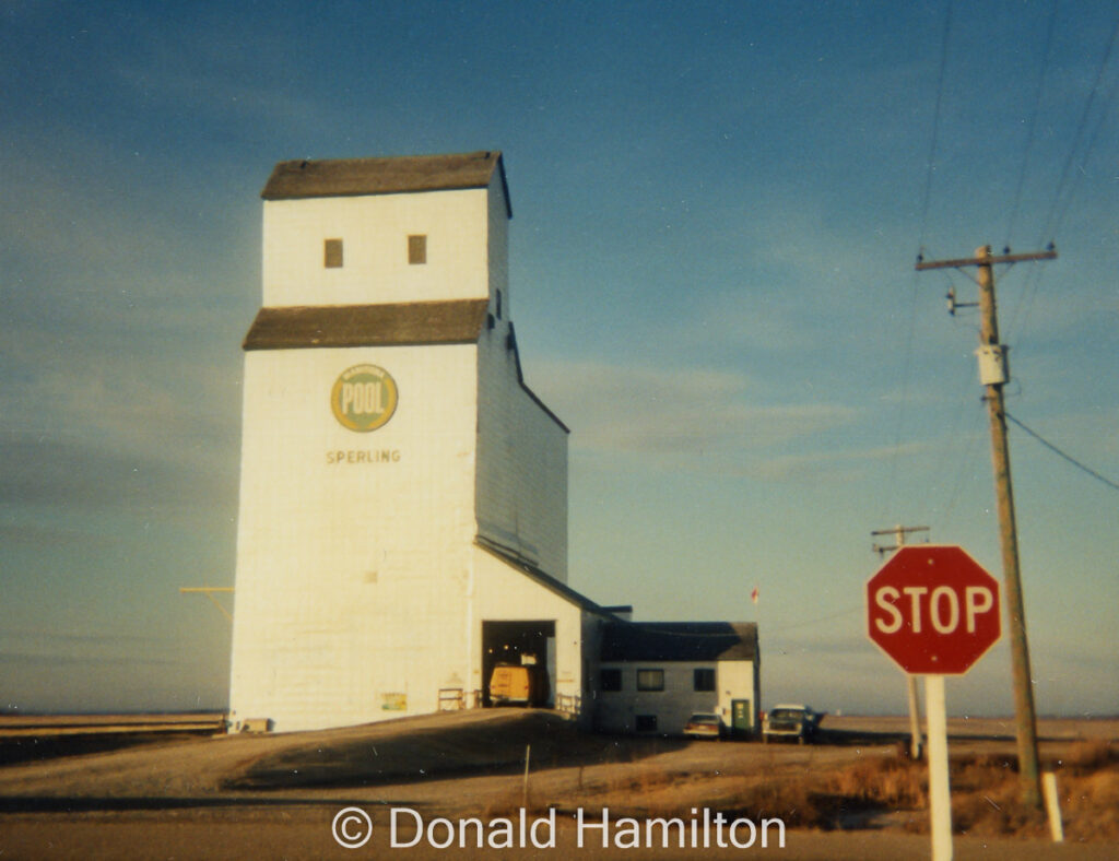 Grain elevator and stop sign