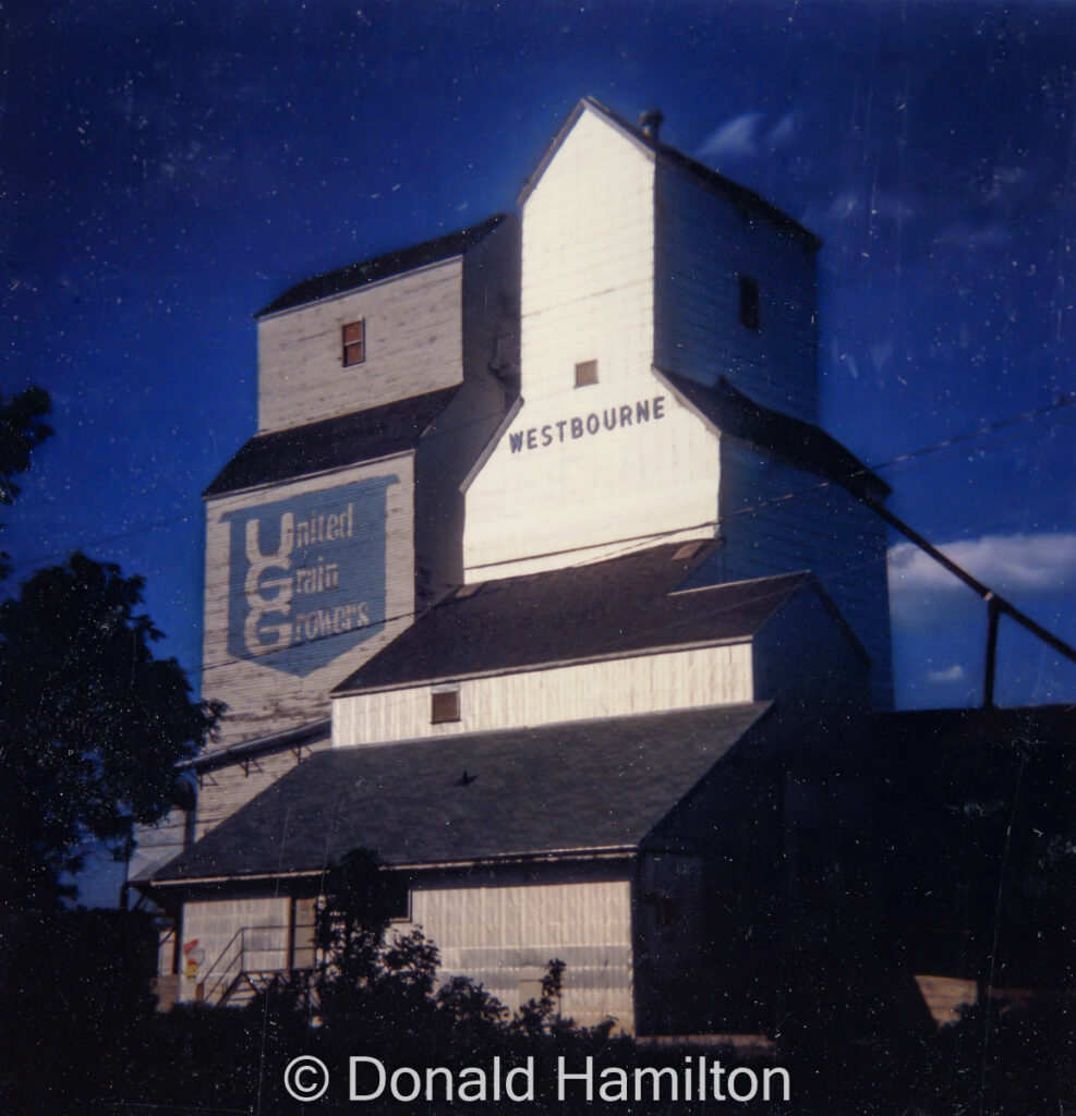 UGG grain elevator in Westbourne, MB, April 1991