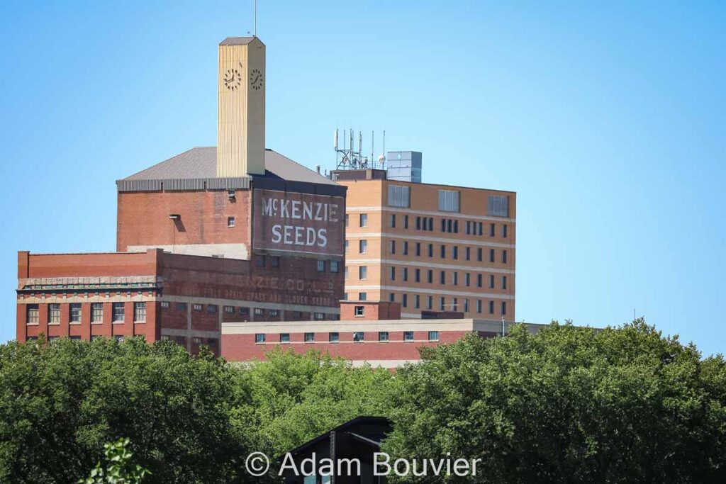 McKenzie Seeds building in Brandon, MB, July 2020.