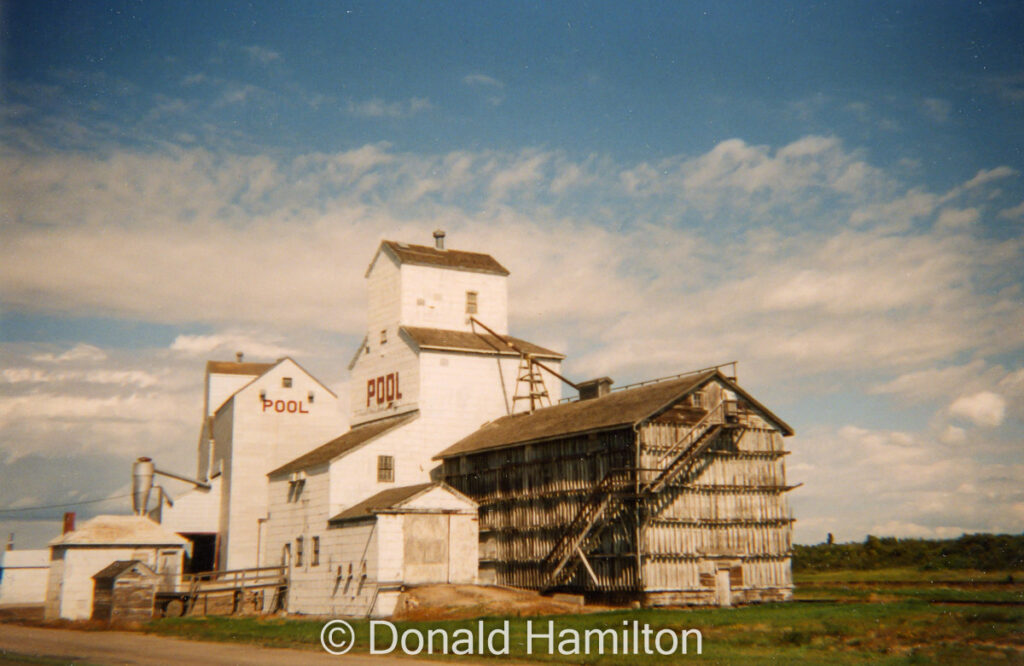 Saskatchewan Wheat Pool grain elevators in Bredenbury, SK, August 1995.