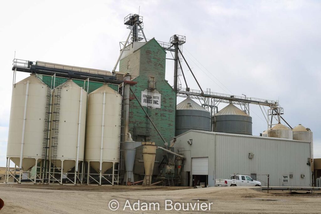 Grain elevator in Central Butte, SK, April 2021.