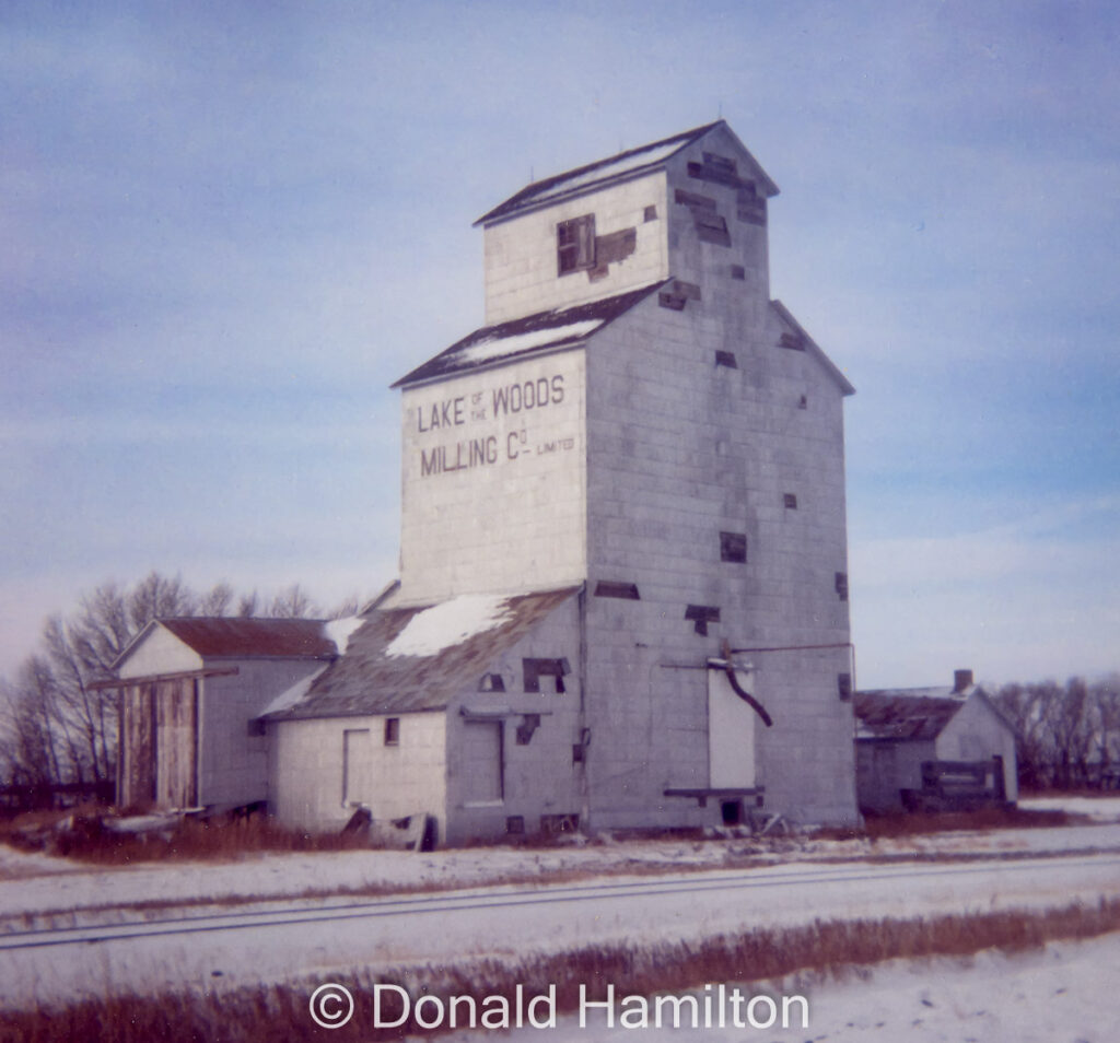 Grain elevator in Harmsworth, Manitoba, November 1992