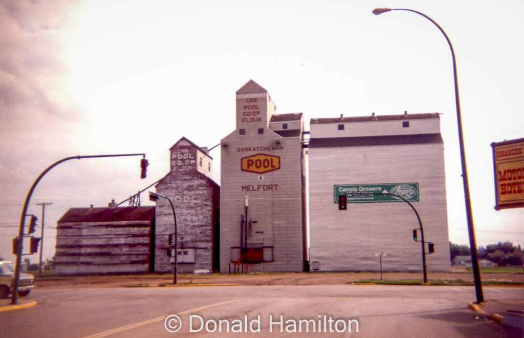 Saskatchewan Wheat Pool grain elevator in Melfort, SK, August 1994.