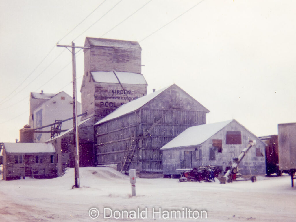 Grain elevators in Virden, MB, December 1992.