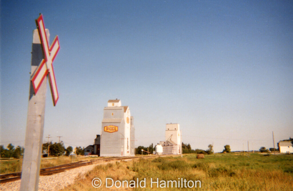 Grain elevators in Welwyn, Saskatchewan, September 1995.
